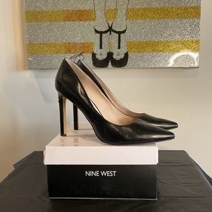 Nine West Black Leather Heels